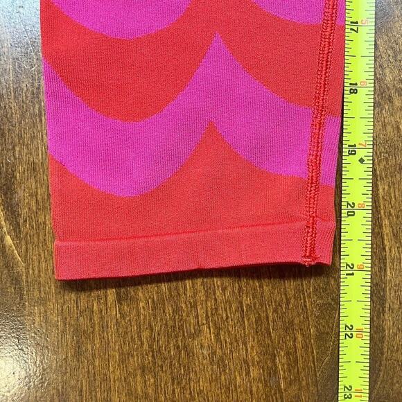 Adidas X Marimekko Girls Leggings Size M (12-14) Pink Red Wave Pattern - Picture 6 of 10
